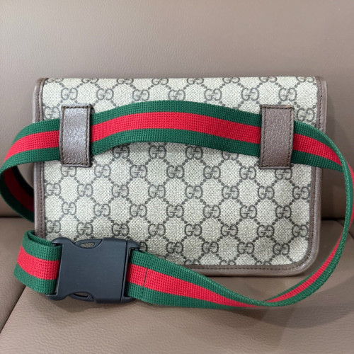 Gucci Web Neo Vintage Belt Bag GG Supreme Monogram Beige Brown