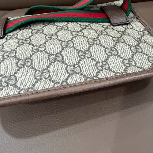Gucci Web Neo Vintage Belt Bag GG Supreme Monogram Beige Brown