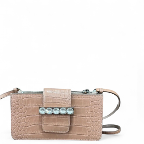 Miu Miu Wallet On Chain WOC Calfskin Crocodile Embossed Light Tan Miu Miu Wallet On Chain WOC Calfskin Crocodile Embossed Light Tan