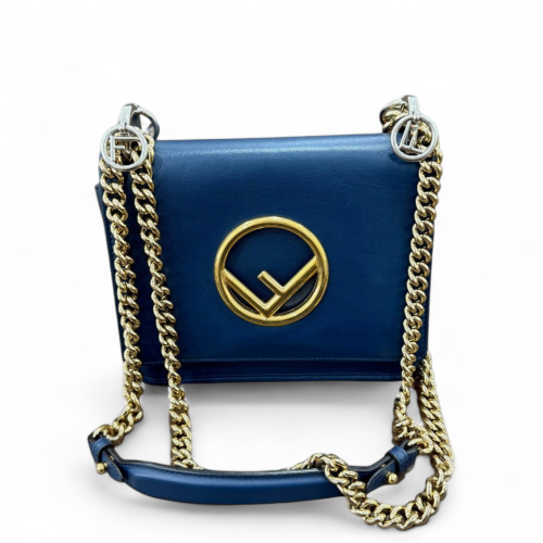 Fendi Small F Is Fendi Kan I Shoulder Bag Calfskin Blue