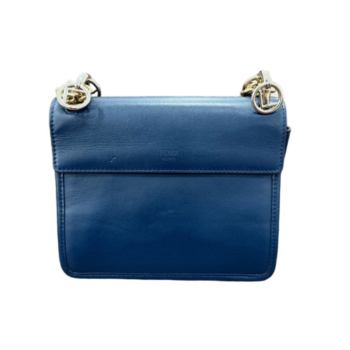 Fendi Small F Is Fendi Kan I Shoulder Bag Calfskin Blue