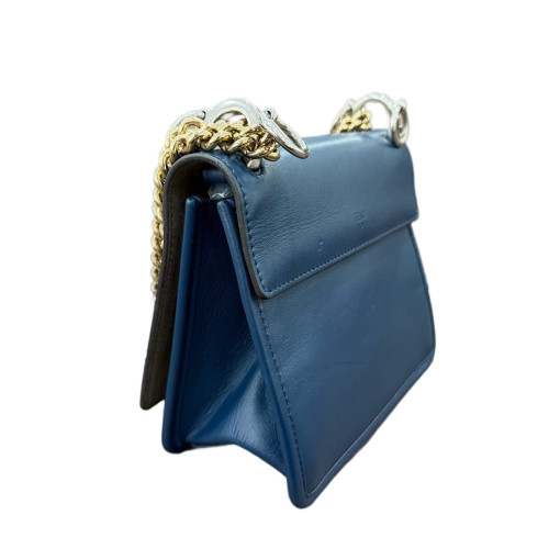 Fendi Small F Is Fendi Kan I Shoulder Bag Calfskin Blue