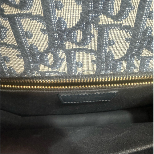 Dior 30 Montaigne Flap Bag Oblique Black Navy Beige