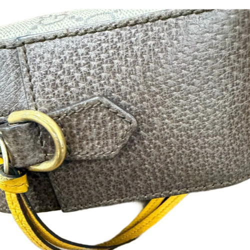 Gucci Neo Vintage Shoulder Bag GG Supreme Monogram Grained Calfskin Brown Green Red
