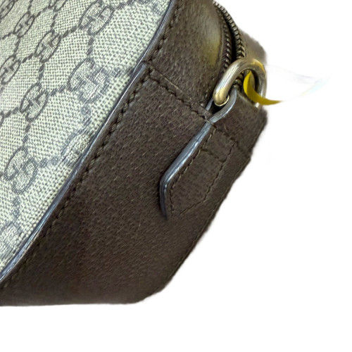 Gucci Neo Vintage Shoulder Bag GG Supreme Monogram Grained Calfskin Brown Green Red