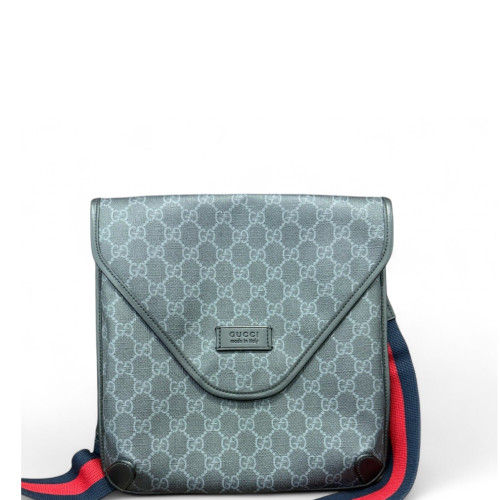 Gucci Messenger GG Supreme Monogram Grey Red Blue