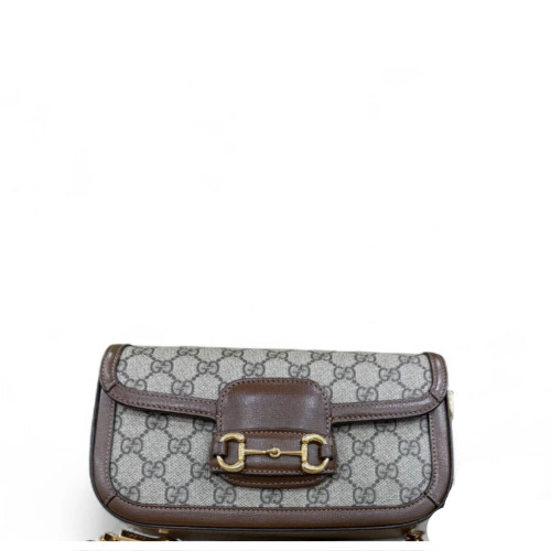 Gucci Horsebit Small Horsebit 1955 Chain GG Supreme Monogram Calfskin Brown Khaki