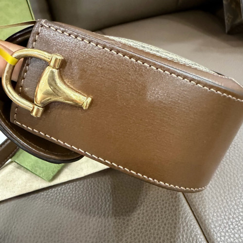 Gucci Horsebit Small Horsebit 1955 Chain GG Supreme Monogram Calfskin Brown Khaki