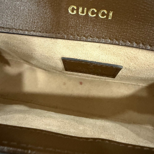 Gucci Horsebit Small Horsebit 1955 Chain GG Supreme Monogram Calfskin Brown Khaki