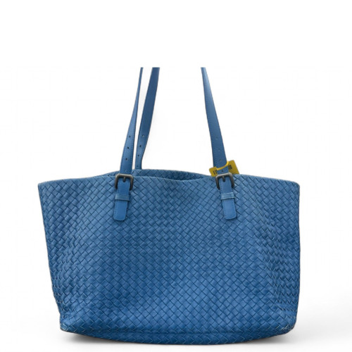 Bottega Veneta Tote Bag Lambskin Intrecciato Nappa Blue