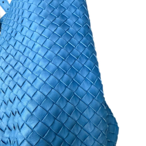 Bottega Veneta Tote Bag Lambskin Intrecciato Nappa Blue