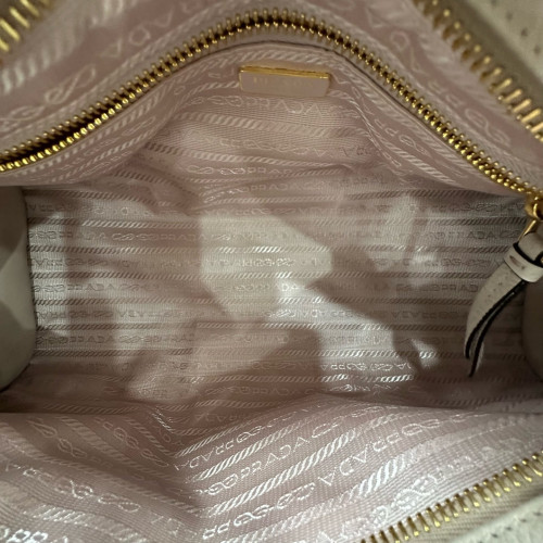 Prada Medium Bonnie Handbag Soft Calfskin Dark Deige