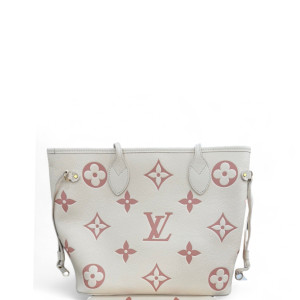 Louis Vuitton Neo Neverfull MM Monogram Empreinte Giant White Pink Louis Vuitton Neo Neverfull MM Monogram Empreinte Giant White Pink