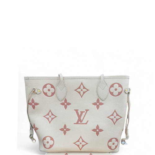 Louis Vuitton Neo Neverfull MM Monogram Empreinte Giant White Pink