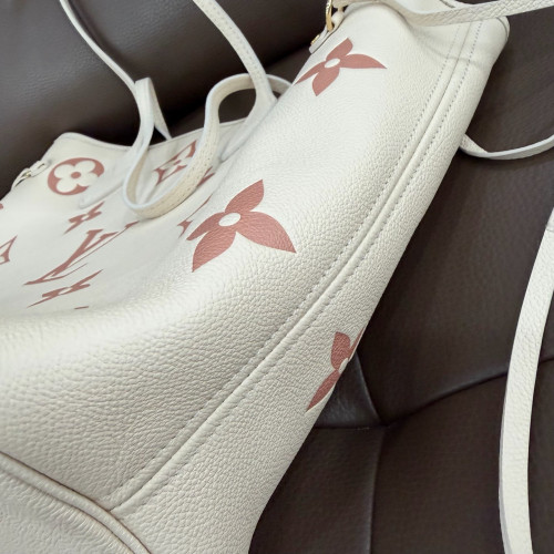 Louis Vuitton Neo Neverfull MM Monogram Empreinte Giant White Pink