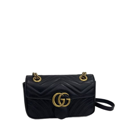 Gucci Matelasse Mini GG Marmont Calfskin Black