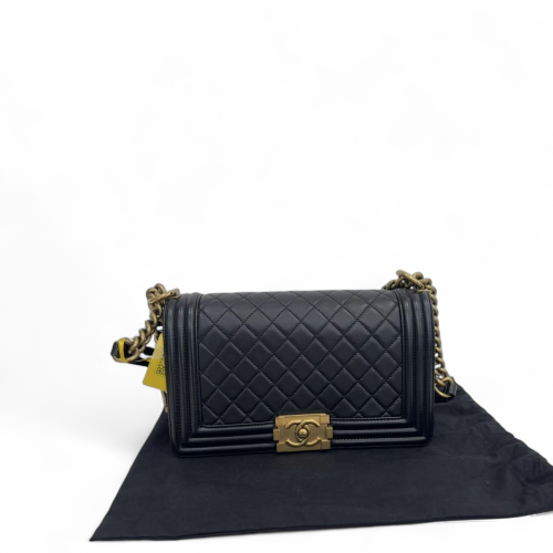 Chanel Quilted Medium Boy Flap Calfskin Black
