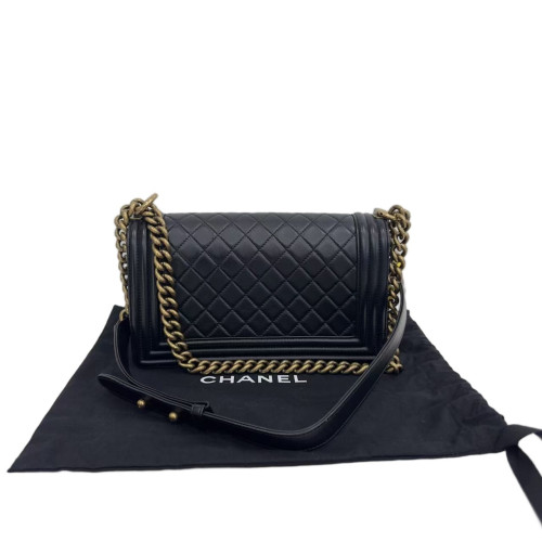 Chanel Quilted Medium Boy Flap Calfskin Black