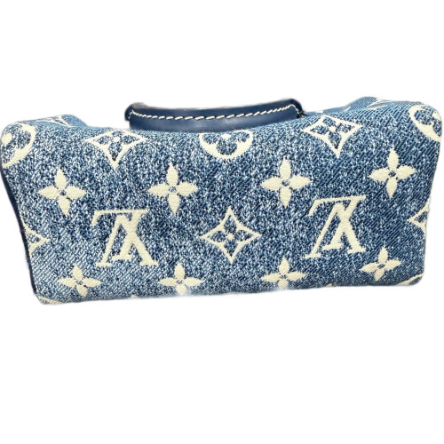 Louis Vuitton Nano Speedy Bandouliere Denim Monogram Blue White