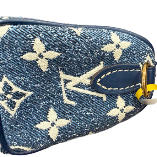 Louis Vuitton Nano Speedy Bandouliere Denim Monogram Blue White