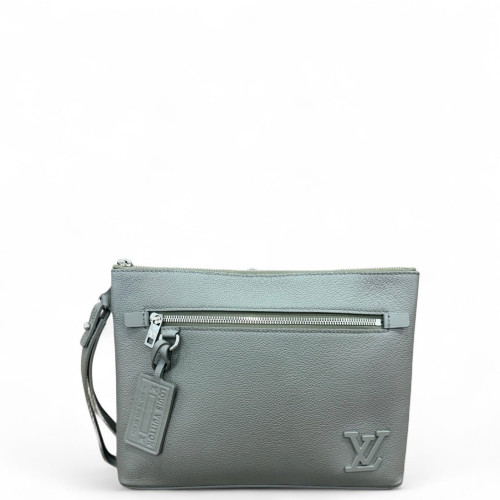 Louis Vuitton Clutch Calfskin Khaki Green