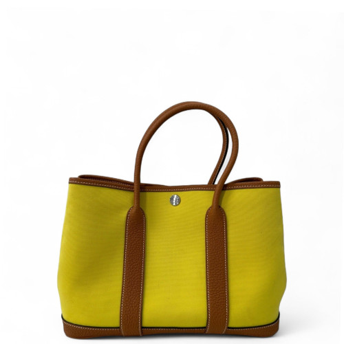 Hermes Garden Party 30 Toile Negonda 9R Lime 37 Gold