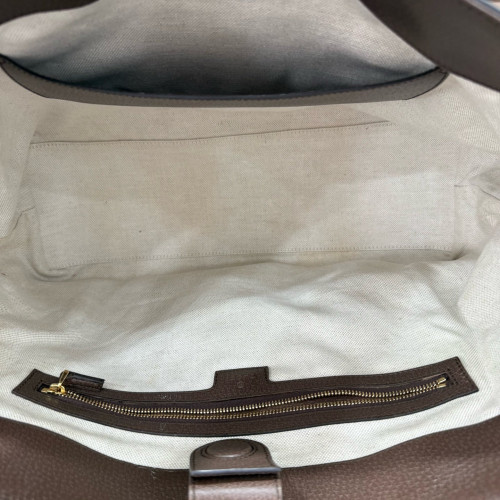 Gucci Web Tote Bag Canvas Monogram Jumbo GG Beige Brown Green