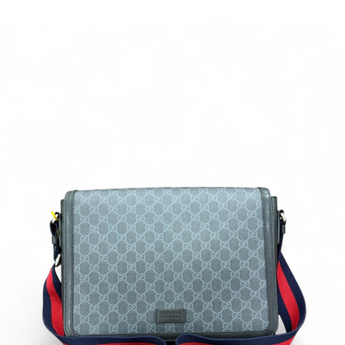 Gucci Messenger GG Supreme Monogram Grey Red Blue
