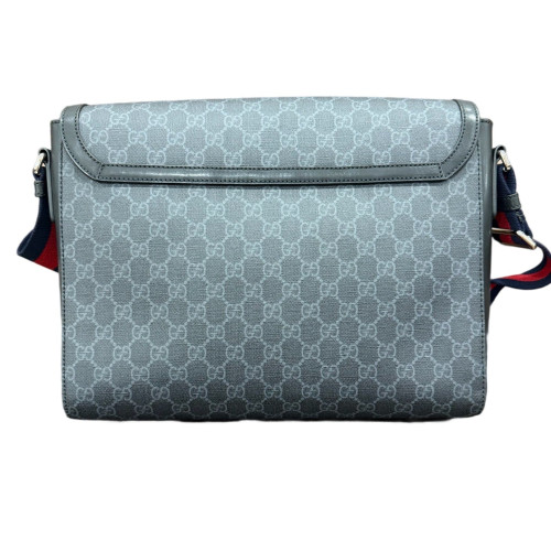 Gucci Messenger GG Supreme Monogram Grey Red Blue