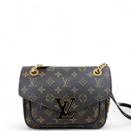 Louis Vuitton Passy Chain Shoulder Bag Monogram Brown