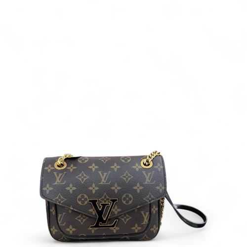 Louis Vuitton Passy Chain Shoulder Bag Monogram Brown