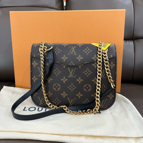Louis Vuitton Passy Chain Shoulder Bag Monogram Brown