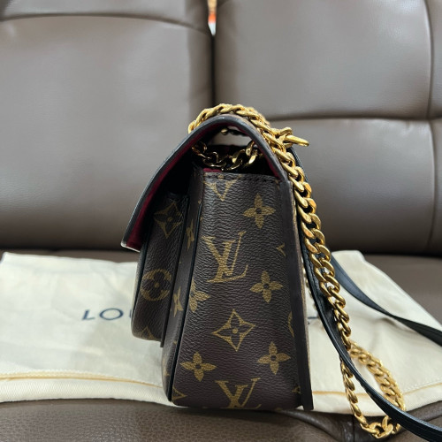 Louis Vuitton Passy Chain Shoulder Bag Monogram Brown