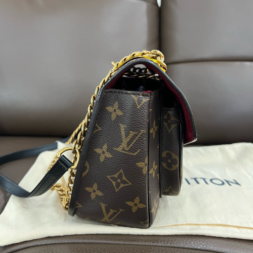 Louis Vuitton Passy Chain Shoulder Bag Monogram Brown