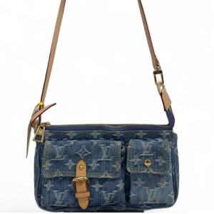 Louis Vuitton Pochette Accessorie Cargo Shoulder Bag Denim Monogram Blue