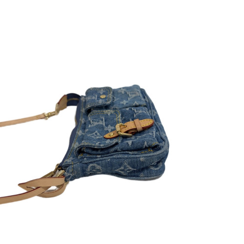 Louis Vuitton Pochette Accessorie Cargo Shoulder Bag Denim Monogram Blue