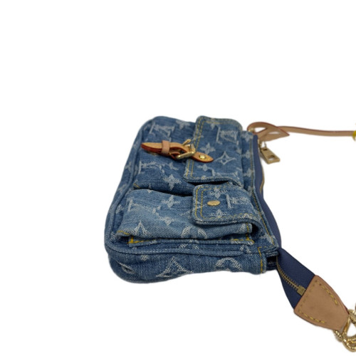 Louis Vuitton Pochette Accessorie Cargo Shoulder Bag Denim Monogram Blue