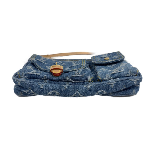 Louis Vuitton Pochette Accessorie Cargo Shoulder Bag Denim Monogram Blue