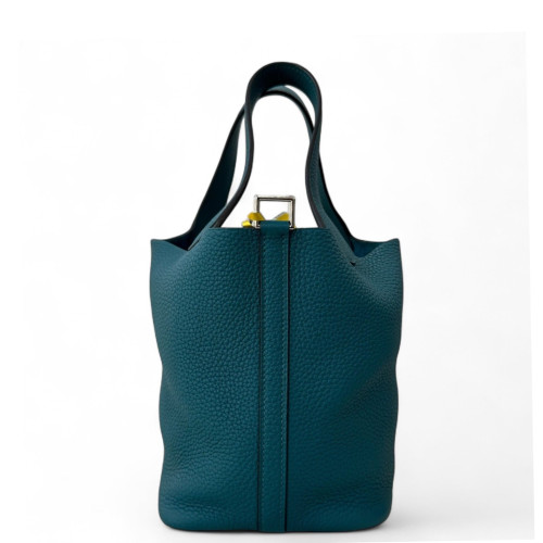 Hermes Picotin 18 Taurillon Clemence W0 Vertbosphore Hermes Picotin 18 Taurillon Clemence W0 Vertbosphore