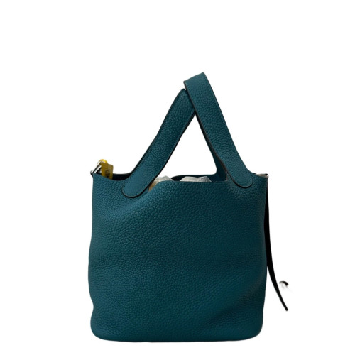 Hermes Picotin 18 Taurillon Clemence W0 Vertbosphore Hermes Picotin 18 Taurillon Clemence W0 Vertbosphore