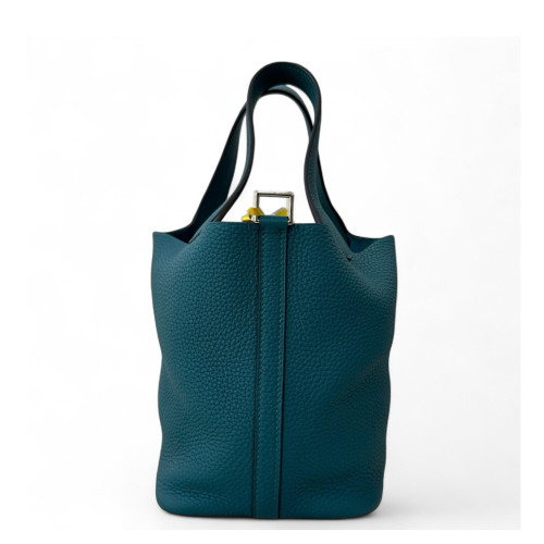 Hermes Picotin 18 Taurillon Clemence W0 Vertbosphore Hermes Picotin 18 Taurillon Clemence W0 Vertbosphore