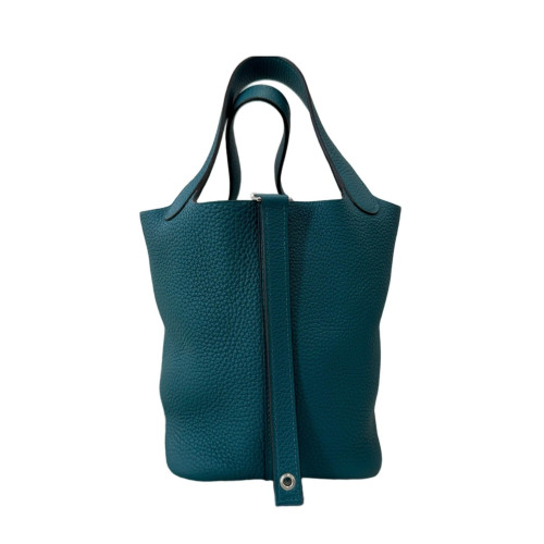 Hermes Picotin 18 Taurillon Clemence W0 Vertbosphore Hermes Picotin 18 Taurillon Clemence W0 Vertbosphore
