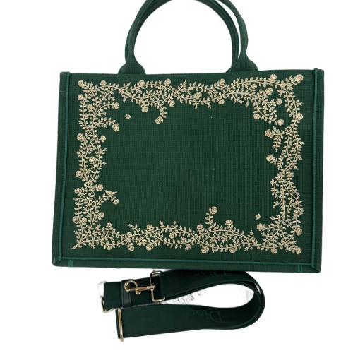 Dior New Small Book Tote Canvas Dark Green Dior New Small Book Tote Canvas Dark Green