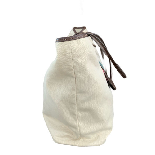 Gucci Web Tote Bag Canvas Beige Brown Green