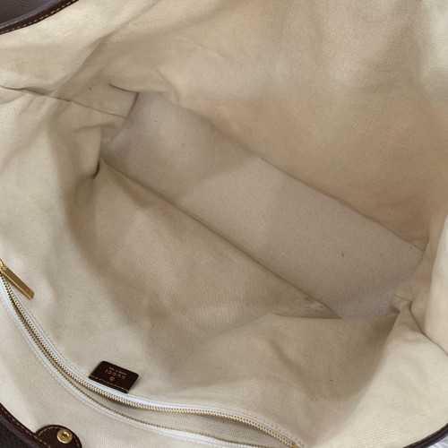 Gucci Web Tote Bag Canvas Beige Brown Green