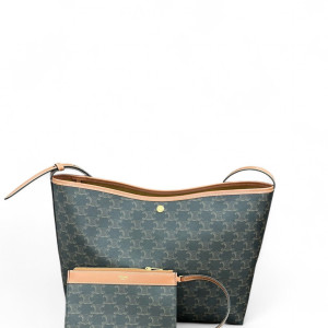 Celine Soft Shopper Bag Triomphe Black Brown