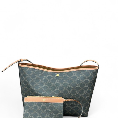 Celine Soft Shopper Bag Triomphe Black Brown