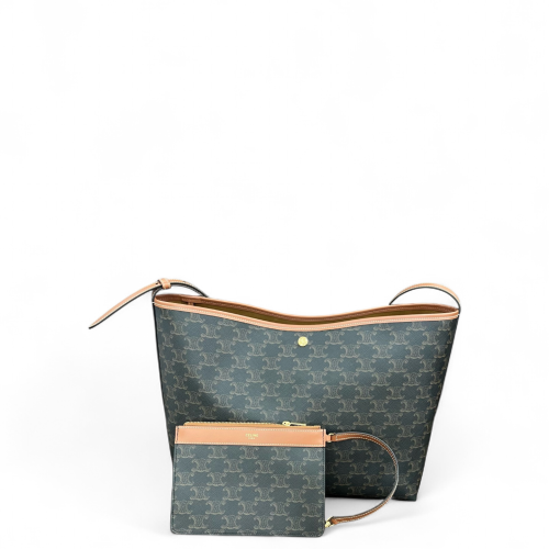 Celine Soft Shopper Bag Triomphe Black Brown Celine Soft Shopper Bag Triomphe Black Brown