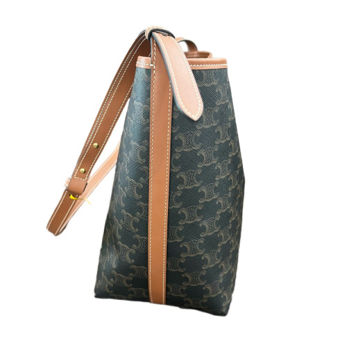 Celine Soft Shopper Bag Triomphe Black Brown Celine Soft Shopper Bag Triomphe Black Brown