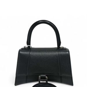 Balenciaga Hourglass Top Handle Medium Calfskin Black